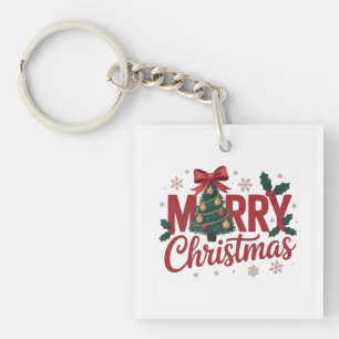 Happy Merry Christmas Key Ring