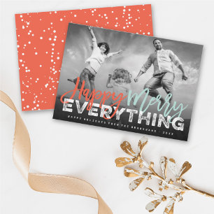 Happy Merry Everything Modern Holiday Photo Card