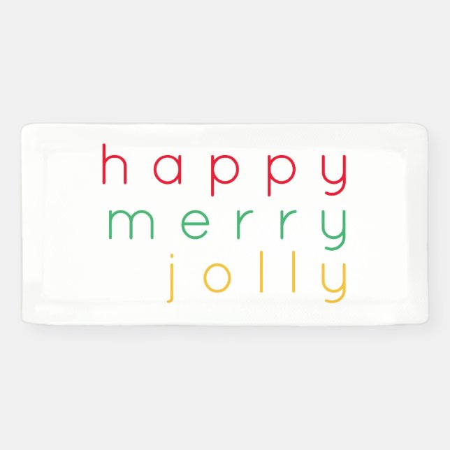 HAPPY MERRY JOLLY 2'x1' Banner (Horizontal)