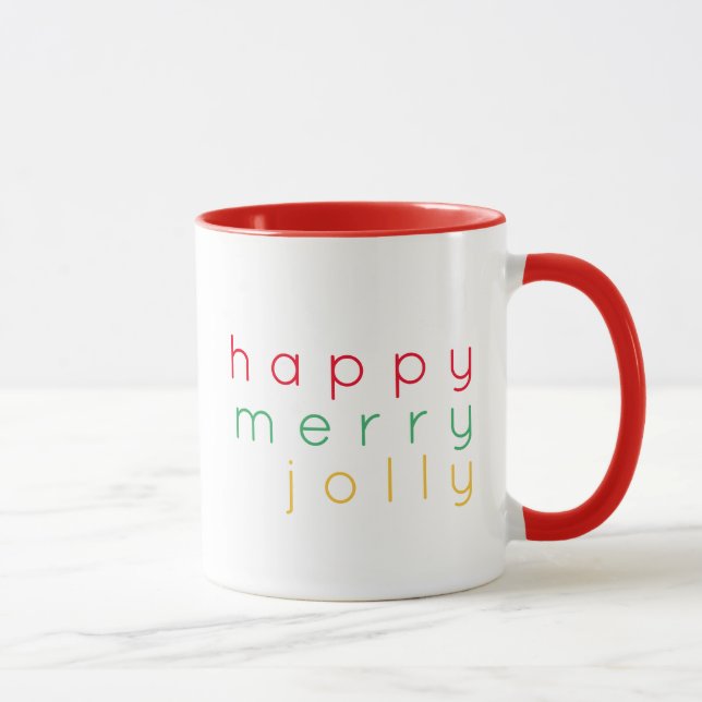 HAPPY MERRY JOLLY Red Combo Mug (Right)