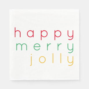 HAPPY MERRY JOLLY Standard Luncheon Paper Napkins