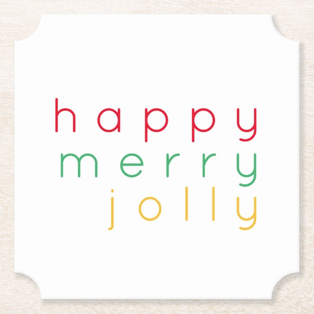 HAPPY MERRY JOLLY Ticket Paper Coasters (Front)