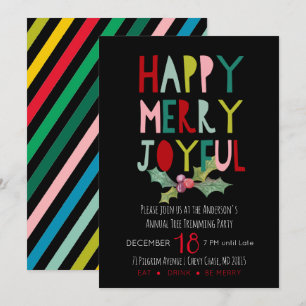 Happy Merry Joyful Christmas Party Invitation