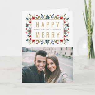 Happy Merry Photo Holiday Greeting Card