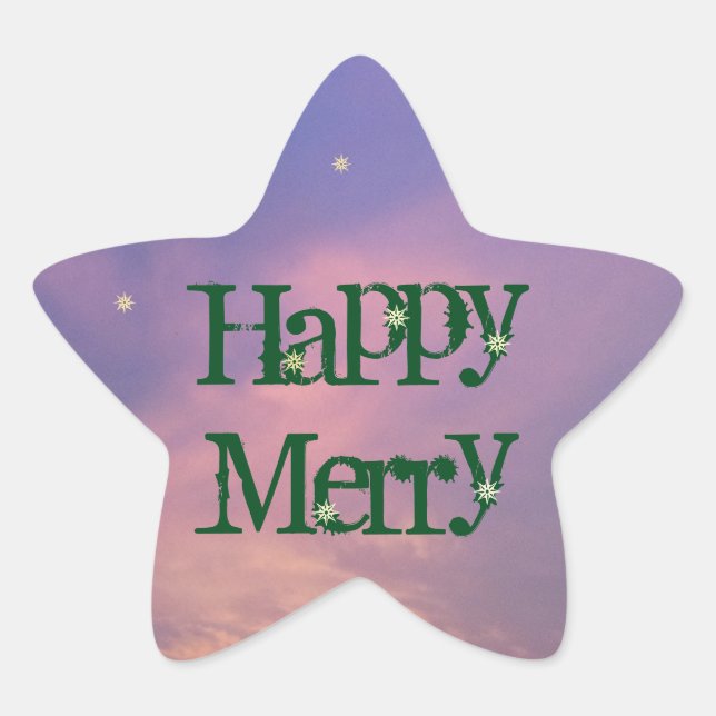 Happy Merry Star Sticker by RoseWrites (Front)