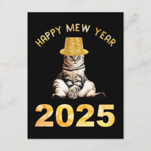 Happy Mew Year 2025 Postcard