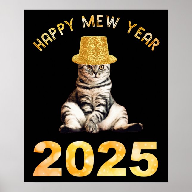 Happy Mew Year 2025 Poster (Front)