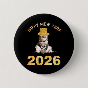 Happy Mew Year 2026 6 Cm Round Badge