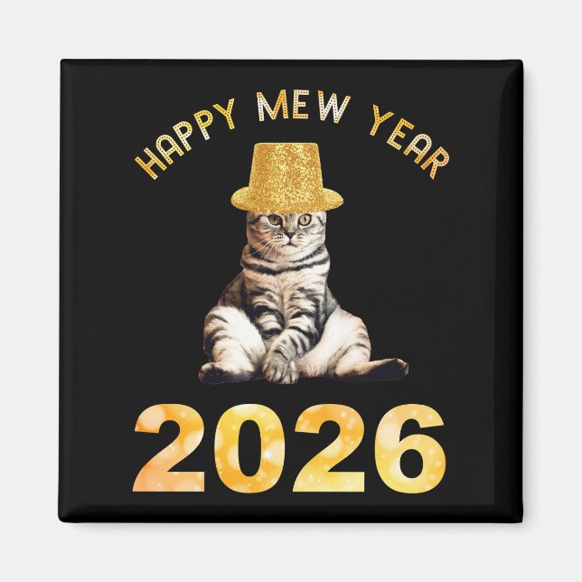 Happy Mew Year 2026 Magnet (Front)