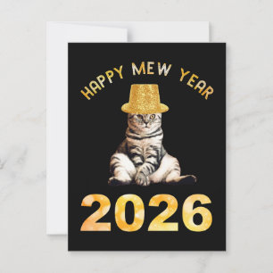 Happy Mew Year 2026 Postcard