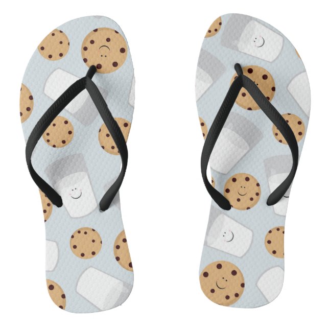 Happy Milk and Cookies Pale Blue Thongs (Footbed)