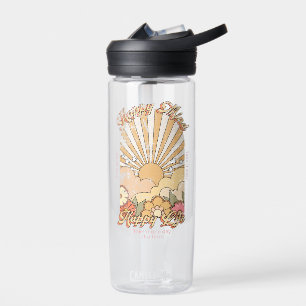 Happy Mind Happy Life Hippy Groovy Vibes Water Bottle