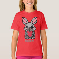 Happy Minimalist Bunny with a Heart | Love