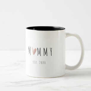 Happy Minimalist Mummy Pregnancy Gift Two-Tone Coffee Mug