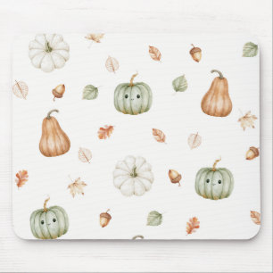 Happy Mint Pumpkins Acorns Leaves Mouse Pad