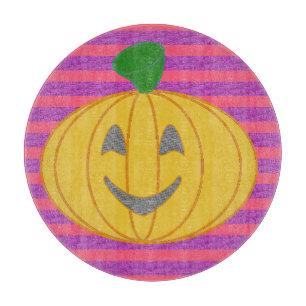 Happy Modern Big Orange Pumpkin Halloween Cutting Board