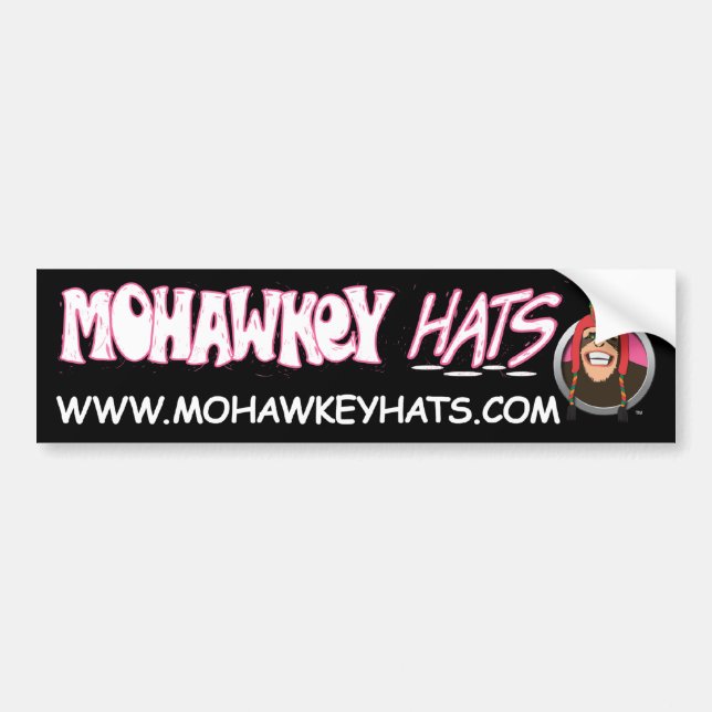 Happy Mohawkey Monkey bumper sticker (Front)