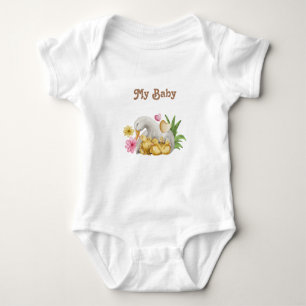 Happy Mom with Baby Watercolor Cute Bodysuit