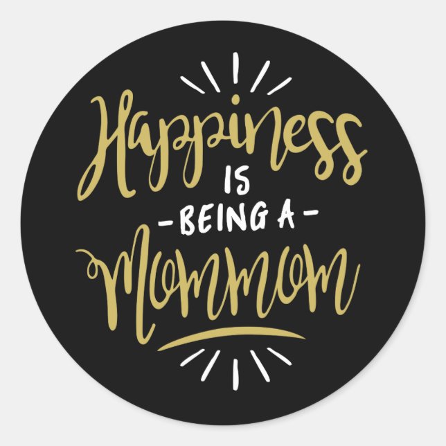 Happy Mommom Classic Round Sticker (Front)