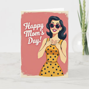 Happy Moms Day Vintage Style Card