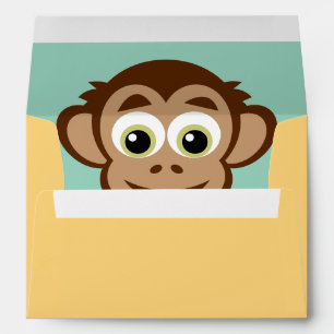 Happy monkey cartoon kid's Birthday party Envelope