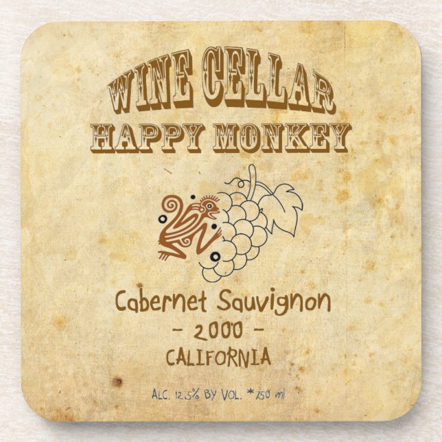 Happy Monkey Cork Coaster! Coaster (Front)