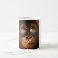 Happy Monkey Smiling Oil Painting Orangutan
