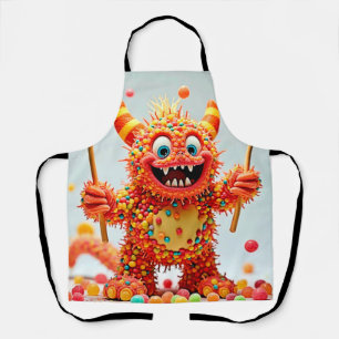 Happy Monster Candy Delight Design Apron