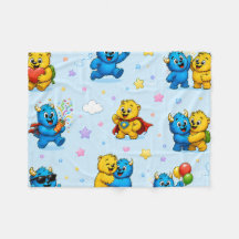 Happy Monster Friends Pastel Playtime Pattern