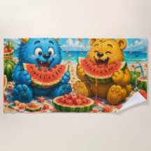 Happy Monster Friends Watermelon Beach Picnic