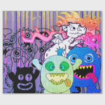 HAPPY MONSTER FUN COLORFUL Wrapping Paper