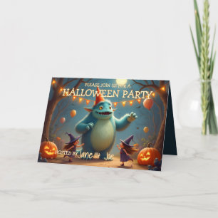 Happy Monster Halloween Party for Kids Card