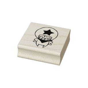 HAPPY MONSTER SHERIFF Wood Art Stamp