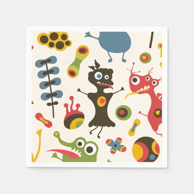 Happy Monsters Napkin (Front)