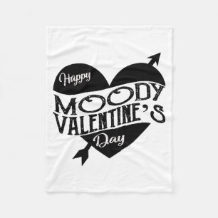 Happy Moody Valentines Day Gift For Her Fleece Blanket