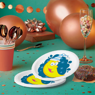 Happy Moon Face Paper Plate