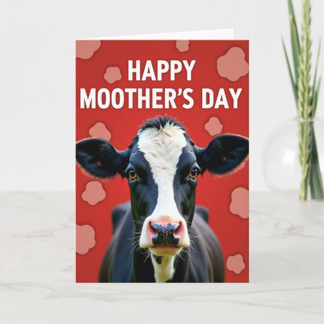 Happy Moothers Day Cow Card (Front)