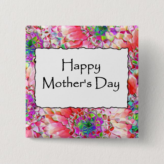 Happy Mother&apos;s Day 15 Cm Square Badge (Front)