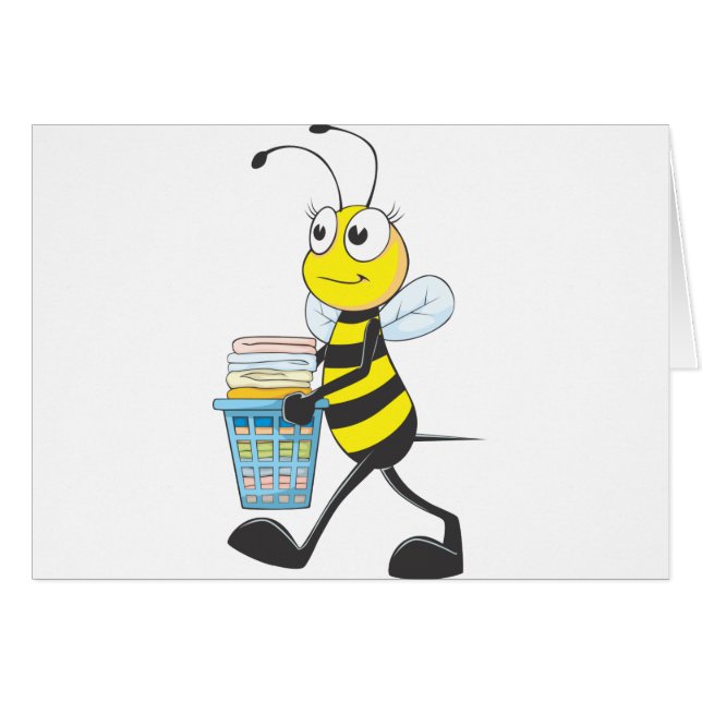 Happy Mother Bee Finished in her Laundry (Front Horizontal)