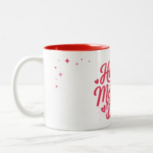 Happy mother day beautiful design Two-Tone coffee mug