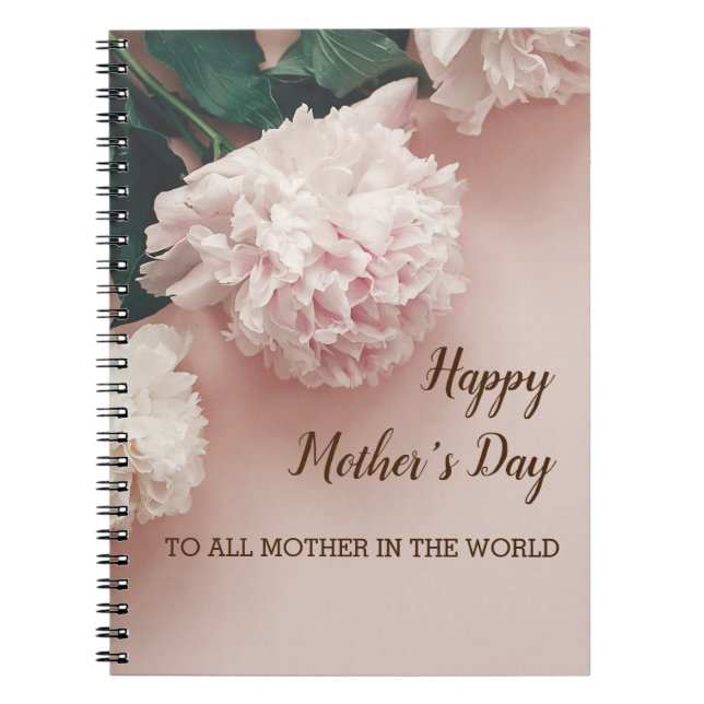 Happy Mother day flower Spiral Photo (80 Pages) Notebook (Front)