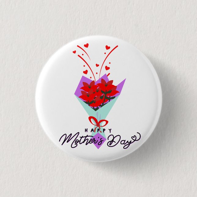 HAPPY MOTHER DAY GIFT 3 CM ROUND BADGE (Front)