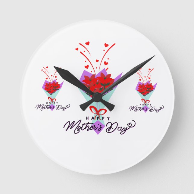 HAPPY MOTHER DAY GIFT ROUND CLOCK (Front)