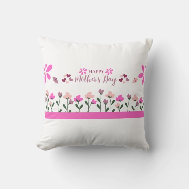 Happy Mother day multi Colour Design Throw Pillow (Front)