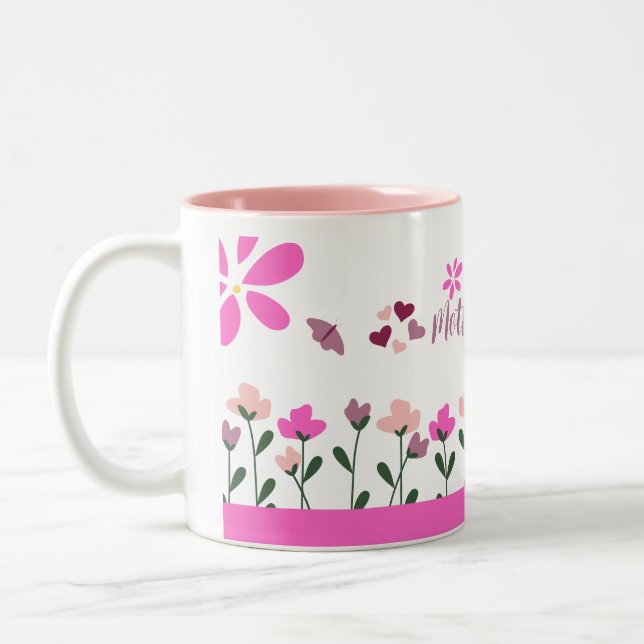 Happy Mother day multi Colour Design Two-Tone Coffee Mug (Left)