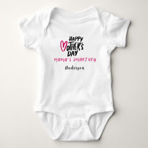 Happy Mother Day Personalised Name Cute Morden  Baby Bodysuit