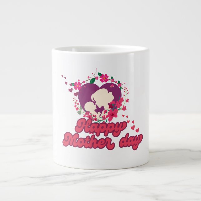 Happy mother day Trendy Design Large Coffee Mug (Front)