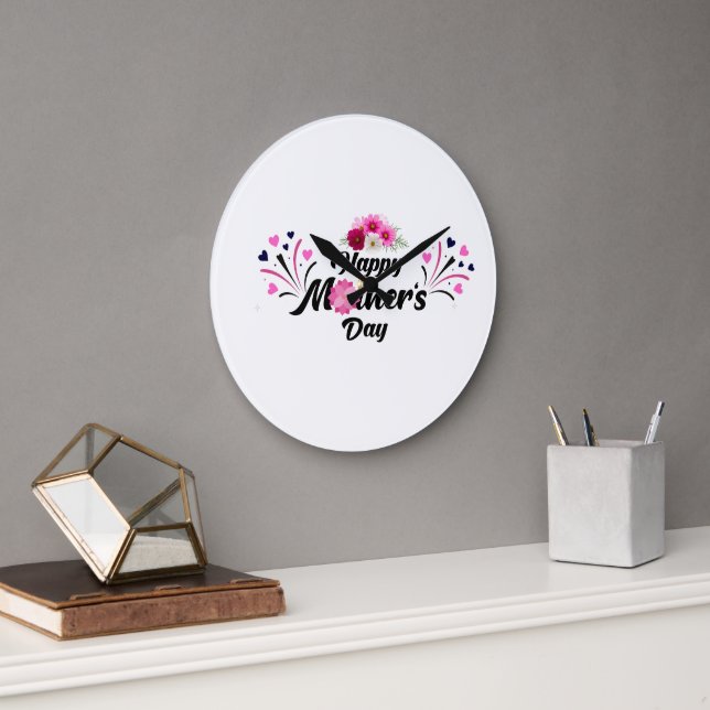 Happy Mother day unique modern design for gift Large Clock (Office)