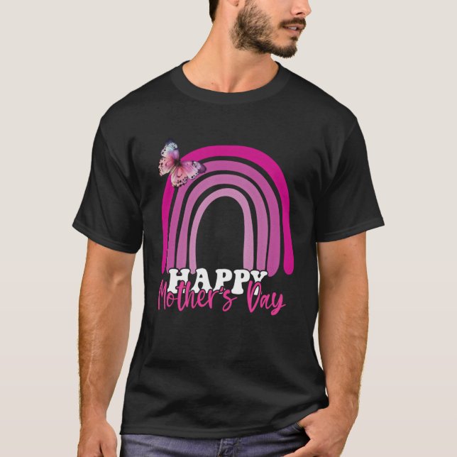Happy Mother s Day 2023 Mother s Day Rainbow Mom D T-Shirt (Front)