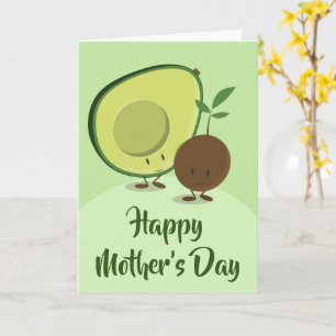 Happy Mother’s Day Avocado Cartoon Characters Food Card